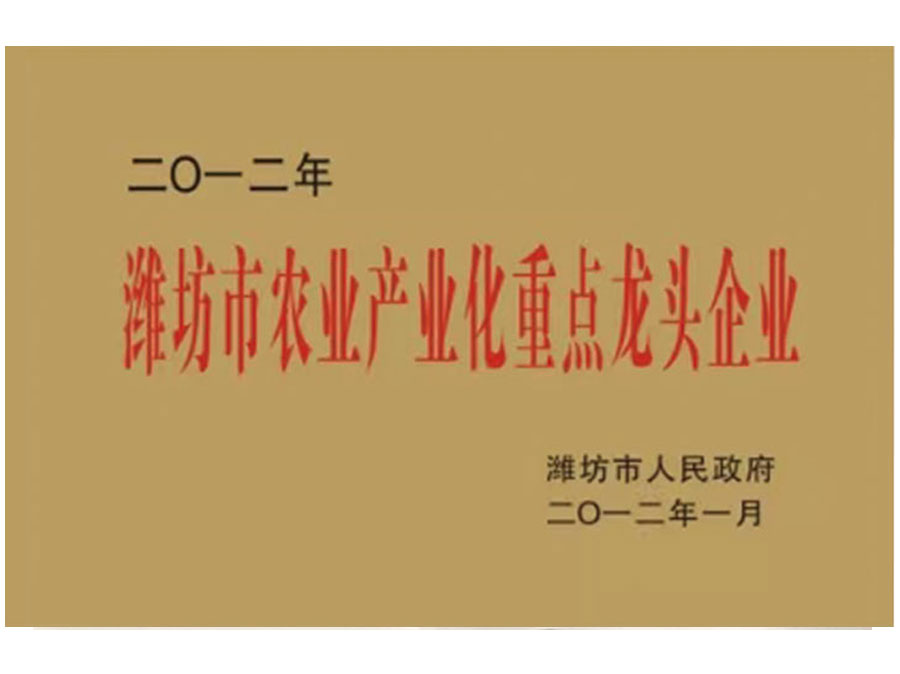 濰坊市農(nóng)業(yè)產(chǎn)業(yè)化童點龍頭企業(yè)